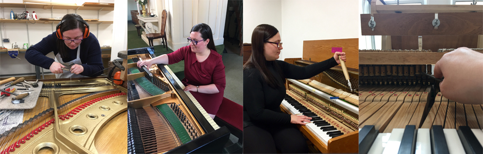  photos of Rachael tuning Pianos